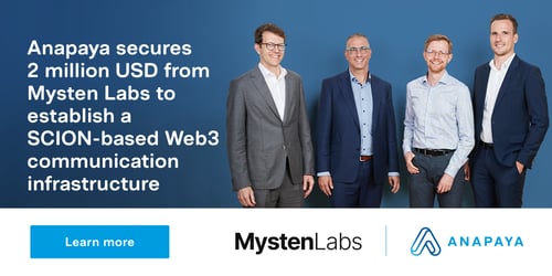 Anapaya Systems secures 2 million USD from Mysten Labs to establish a SCION-based Web3 communication infrastructure